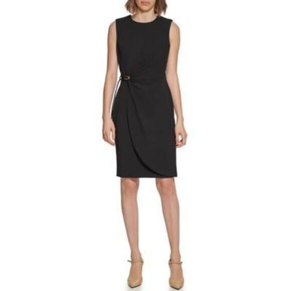 Calvin Klein Women's Scuba Crepe Cutout Gown Black Size 16